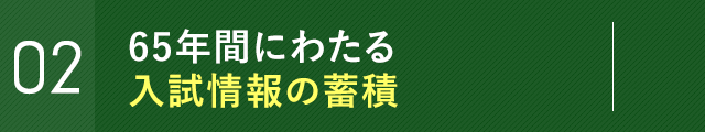 68年間にわたる入試情報の蓄積